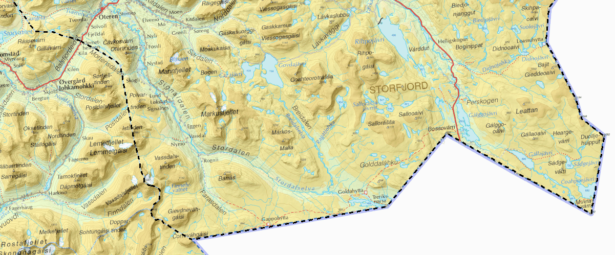 1 INNLEDNING 1.1 Lokalisering Storfjord kommune ligger innerst i Lyngenfjord-bassenget og grenser mot kommunene Målselv, Balsfjord, Tromsø, Lyngen, Kåfjord, Enontekiö i Finland og Kiruna i Sverige.
