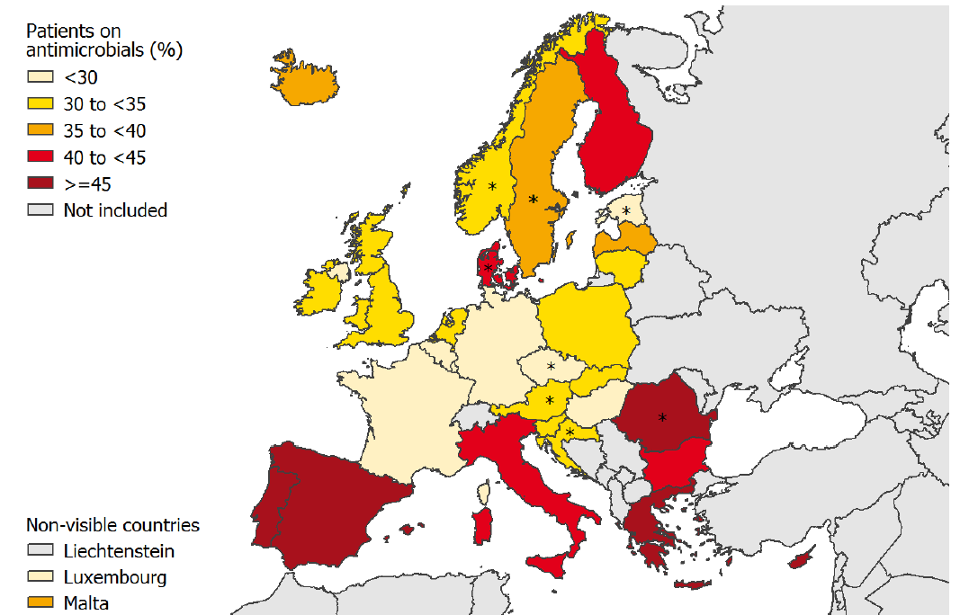 Prevalens av antibiotikabruk i europeiske sykehus,