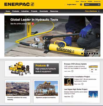 Om Enerpac Enerpac er ledende leverandør av høytrykks hydrauliske verktøy og løsninger globalt, med et bredt spekter av produkter, lokal ekspertise og verdensomspennende distribusjonsnettverk.