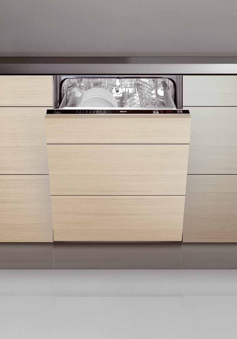 Integrerbare oppvaskmaskiner OMI 45-36 T Fullt integrerbar oppvaskmaskin Kapasitet 10 kuverter 8 programmer 7 temperaturer tørkeevne a turbodrying lydnivå 48 db(a) lcd-display med forsinket start og