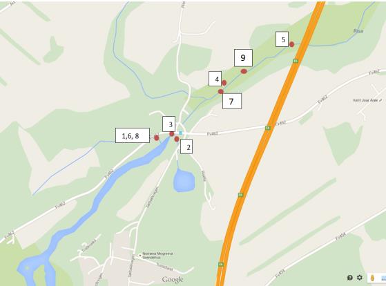 Side 2 av 2 Figur 1. Prøvepunkter for vannkjemi. Tabell 1. Prøvepunkter for vannkjemi. Prøvepunkt Dato Beskrivelse 1 31.5.15 Bekk fra myr oppstrøms utløpet 2 31.5.15 Bekk/rør ved pumpestasjon 3 30.5.15 oppstrøms kulvert under FV 462 4 29.