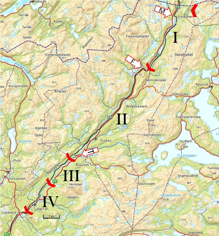 Gjennomføring,tidsplan Oversikt over Øvre Namsen.