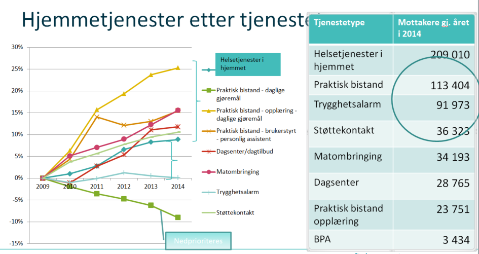 Utviklingstrekk tjenester i hjemmet