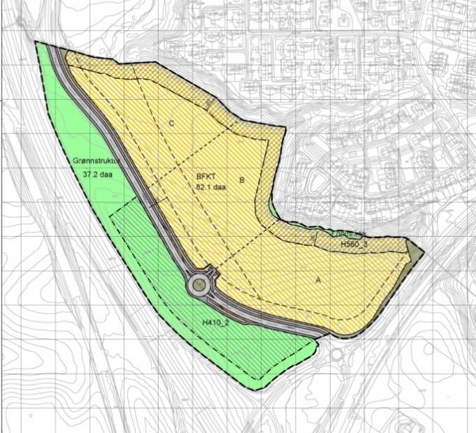 KORT BESKRIVELSE AV PLANFORSLAGET OG KONSEKVENSER: Forslagstiller ønsker å legge til rette for etablering av leilighetsbebyggelse med høyder mellom 10 til 19 meter, noe som tilsvarer mellom 3 og 6