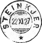 10 Type: TA Utsendt 1939 Registrert brukt fra 11 X 04 TK til 30 VIII 22 TK Stempel nr. 5 Type: SoL Utsendt 1914 STENKJÆR Innsendt Registrert brukt fra 27-7-40 HAa til 14-12-47 IWR Stempel nr.