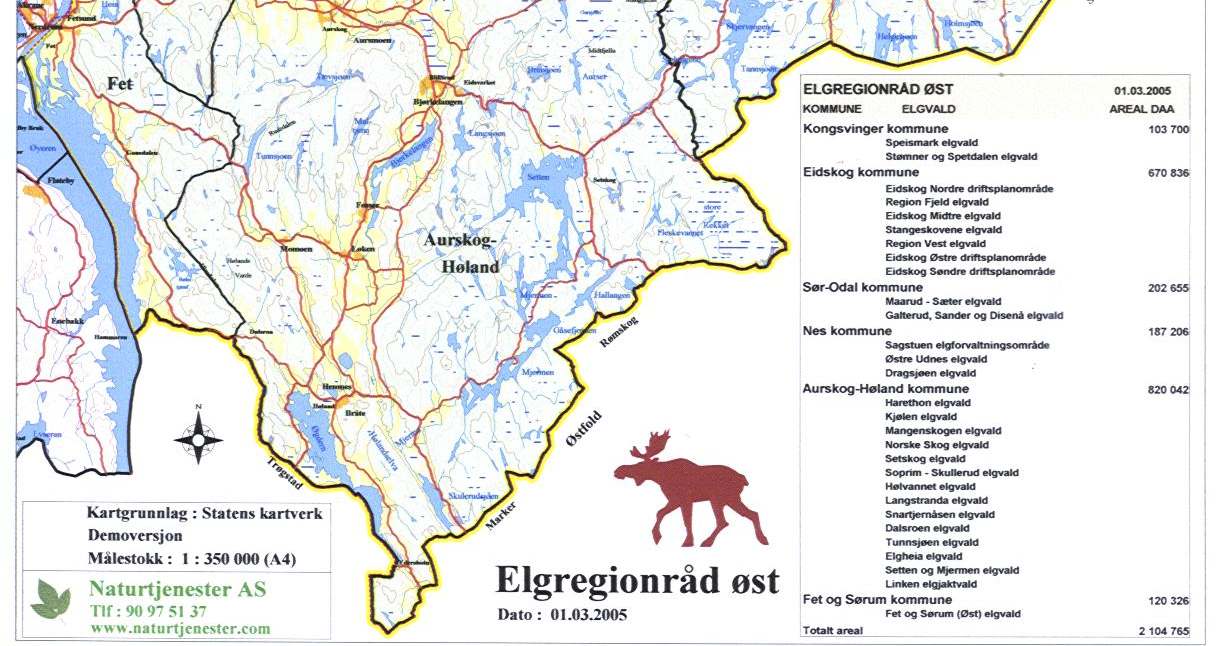 Elgregionråd Øst (ERRØ) 2 fylker 7 kommuner 29 vald / jaktfelt 194 jaktlag ca. 2.000 jegere 2.104.105 daa. 2013 2010 Kvote 1.