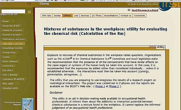 Eksempel på nyttig verktøy The Institut de recherche Robert-Sauvé en santé et en sécurité du travail (IRSST) Halvor