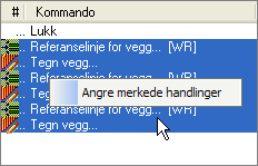 26.10.2009 Kapittel 2... 29 Angre/gjøre om Det er mulig å kunne angre og gjøre om inngitte ordre i tegningen. De siste tre veggene som er tegnet skal slettes dette var kun et eksperiment.