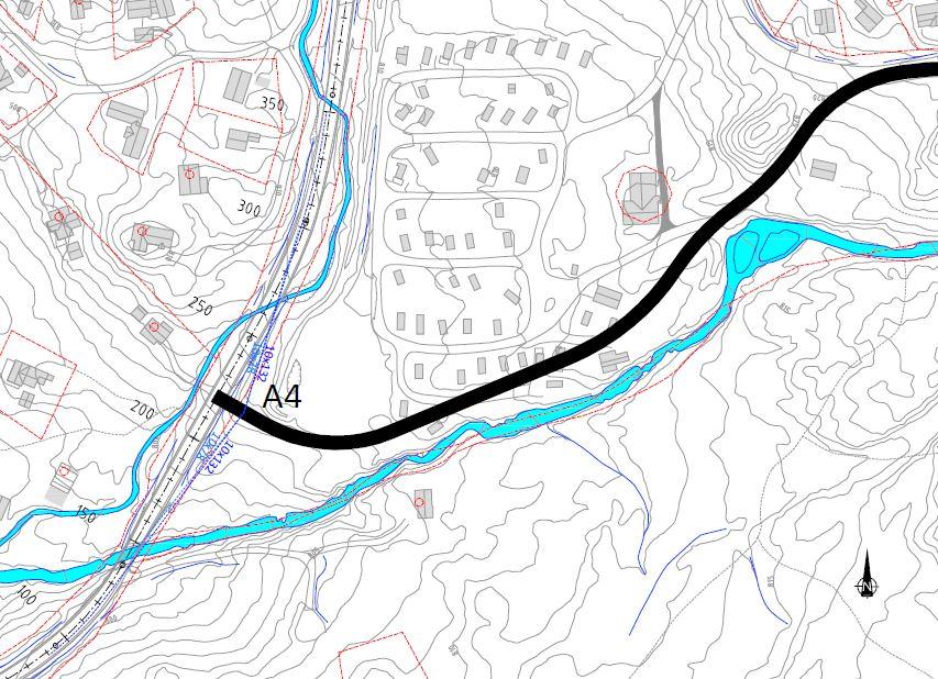 Side 12 av 16 Alternativ A4 kryss mellom campingplassen og brua over Leirbekk Kryss mellom campingplassen og brua over Leirbekk, vedlegg TC003 og TC004.