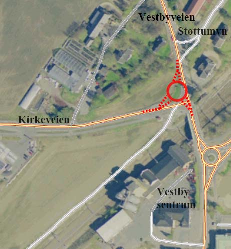 1 INNLEDNING Prosjektet omfatter krysset mellom fylkesveg 6 hp 05 Vestbyveien og fylkesveg 6 hp 50 Kirkeveien i Vestby kommune.