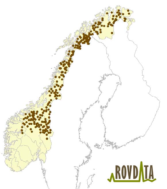 Tabell 1. Oversikt over tidligere kjente og nye ynglelokaliteter hos jerv som er fulgt opp i løpet av registreringssesongen 2016.