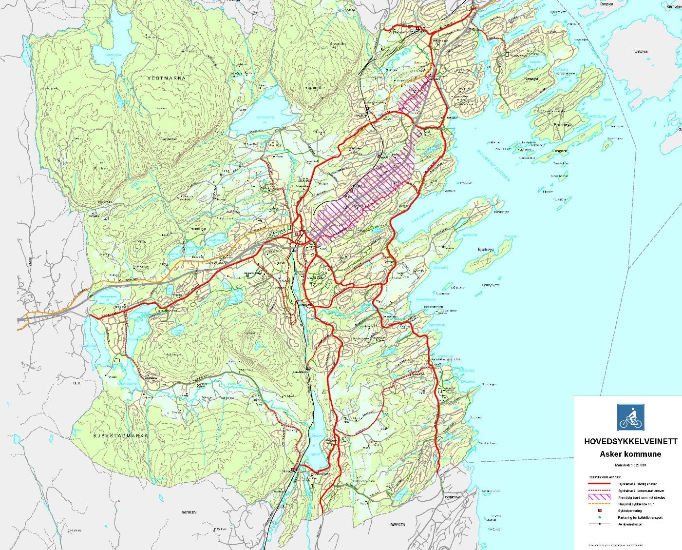 Kommunedelplan E18 Slependen-Drengsrud Temarapport lokal og regional utvikling 3.2.4 Sykkelstrategi for Asker kommune, jan.