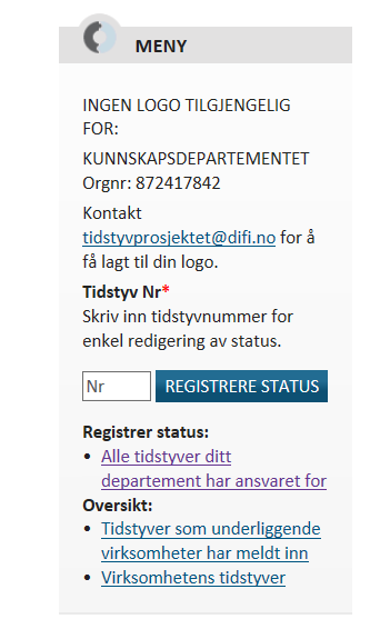 18.02.2015 Bruk av Difis database for å registrere status Det er nå åpnet for å registrere status og tiltak for oppfølging av tidstyvene på http://tidstyv.difi.no/. 1.