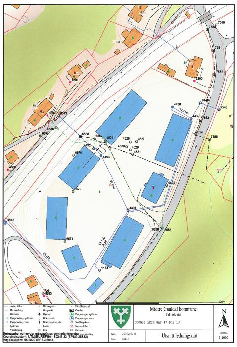 Tegning 106 Ledninger og kabler Oppdrag 20160525G Ledningsnett MG kommune Kabler Telenor.