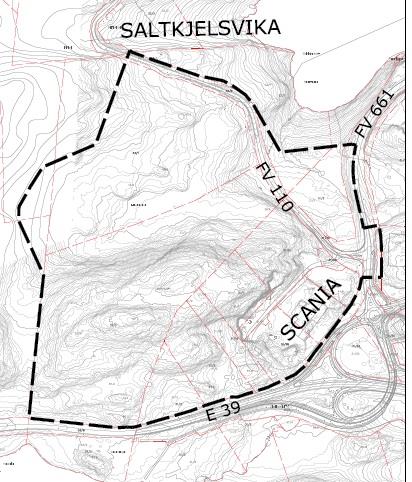 2. MATERIALE OG METODER Planområdet ligger i Skodje kommune, nord for E39 og vest for FV661 (se figur 1).