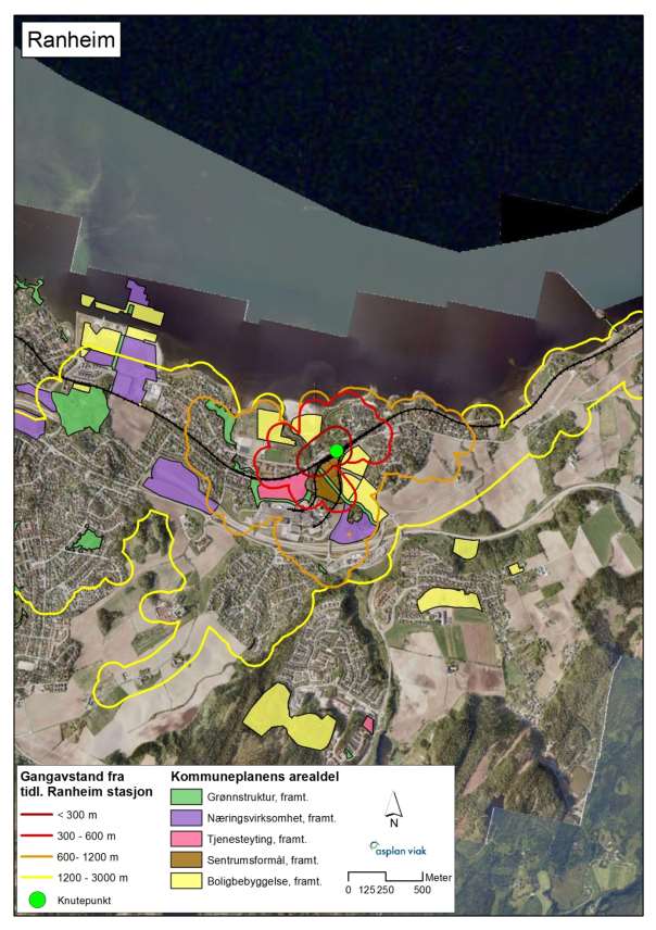 Kommunal- og moderniseringsdepartementet 92 Figur 3-53 Planlagte fremtidige utbyggingsområder i Ranheim, basert på områder med
