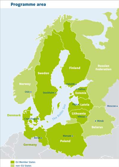 Østersjøprogrammet Innsatsområder Kapasitetsbygging og innovasjon Effektiv naturressursforvaltning Bærekraftig transport Programområde Finansiering