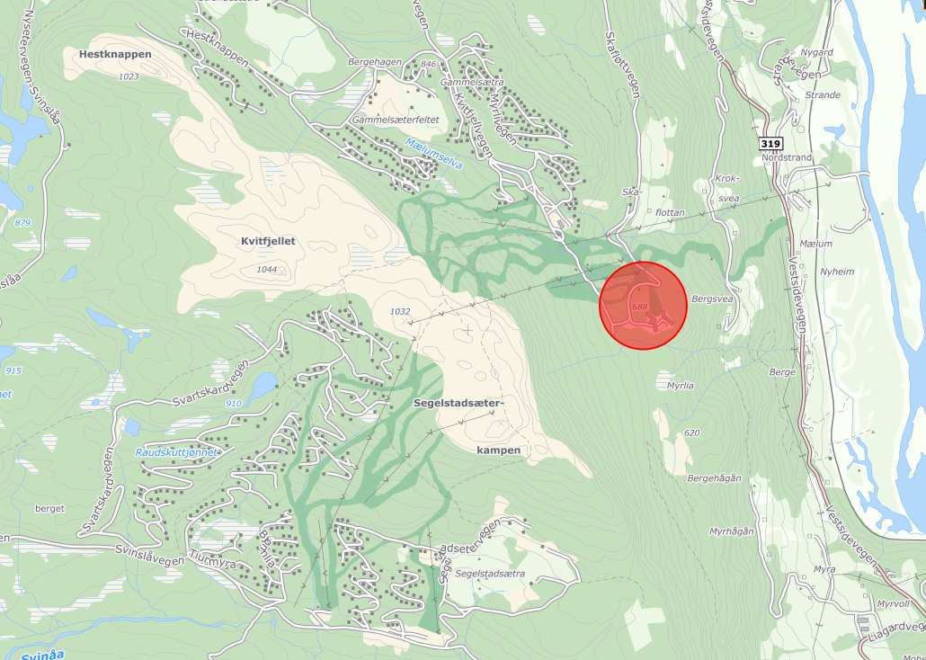 Saksopplysninger Areal+ har på vegne av grunneier Gunnar Fretheim fremmet forslag til reguleringsplan for Vy alpinhytter, Kvitfjell øst.