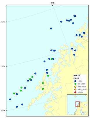 RAPPORT FRA OVERVÅKINGSGRUPPEN 2010 63 nivåer av 16 forbindelser av PAH-klasse ved Klima- og forurensningsdirektoratet, tidligere SFT, såkalt PAH16 liste som inneholder de prioriterte PAH som har