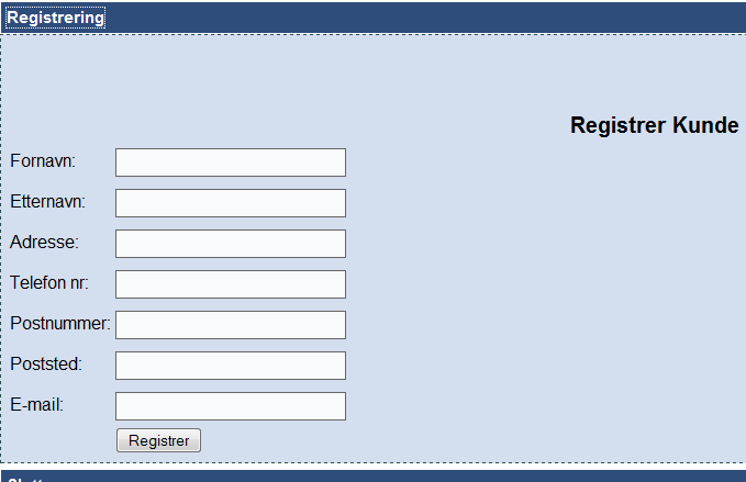 2.4 KUNDE Admin har mulighet til å liste ut alle kundene, redigere kunde og slette dem.