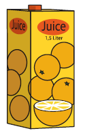 6 p Oppgåve 2.8 Ein kartong appelsinjuice har form som eit rett prisme, der sidekantane til prismet er 25 cm, 10 cm og 6 cm. Sjå figur. Butikkane får levert juicen i kasser med 24 stk.