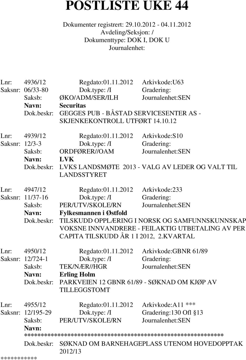 beskr: LVKS LANDSMØTE 2013 - VALG AV LEDER OG VALT TIL LANDSSTYRET Lnr: 4947/12 Regdato:01.11.2012 Arkivkode:233 Saksnr: 11/37-16 Dok.