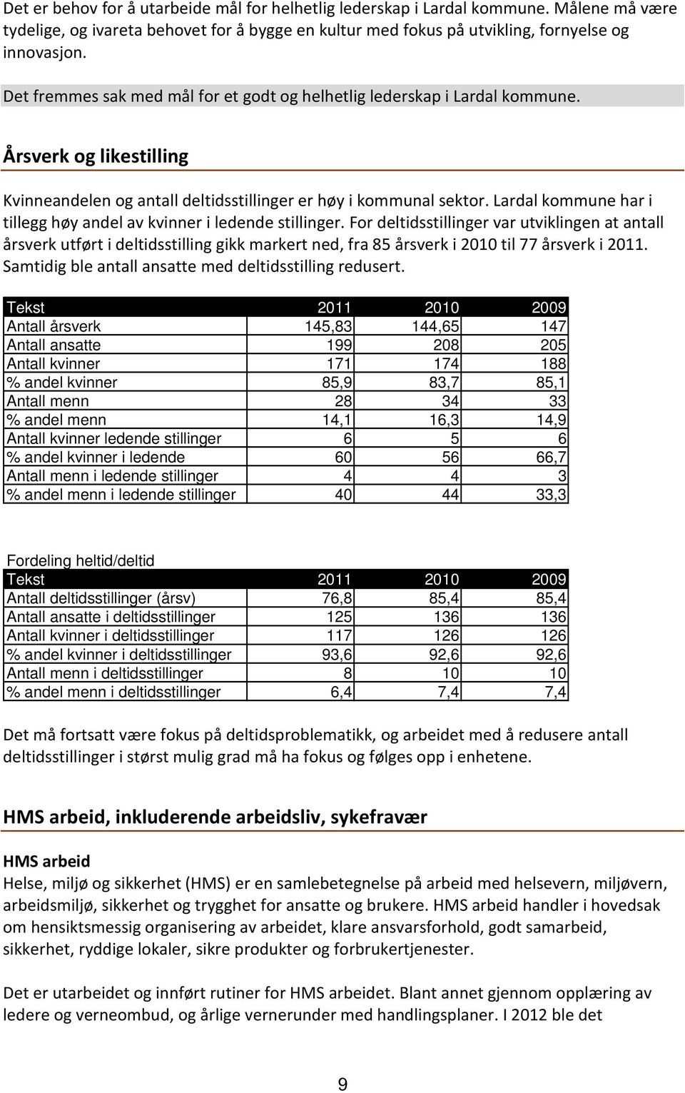 Lardal kommune har i tillegg høy andel av kvinner i ledende stillinger.