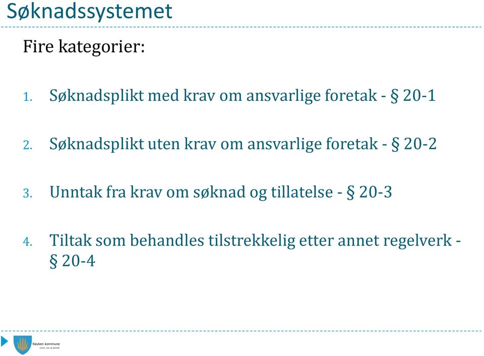 Søknadsplikt uten krav om ansvarlige foretak - 20-2 3.