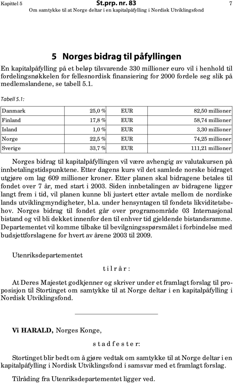 medlemslandene, se tabell 5.1. Tabell 5.