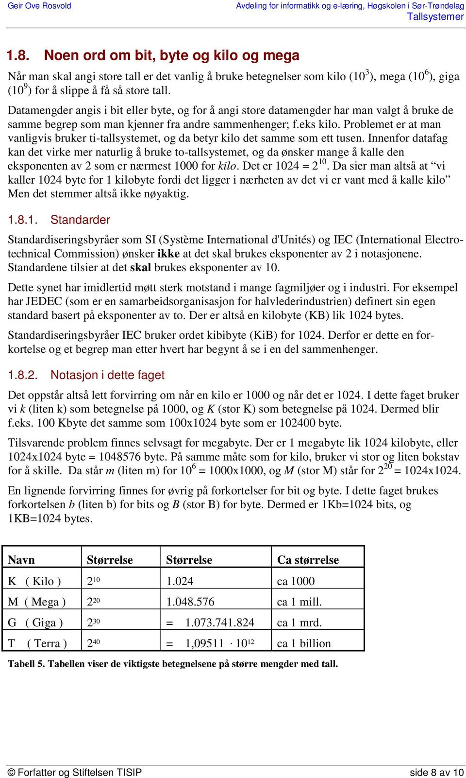 Problemet er at man vanligvis bruker ti-tallsystemet, og da betyr kilo det samme som ett tusen.