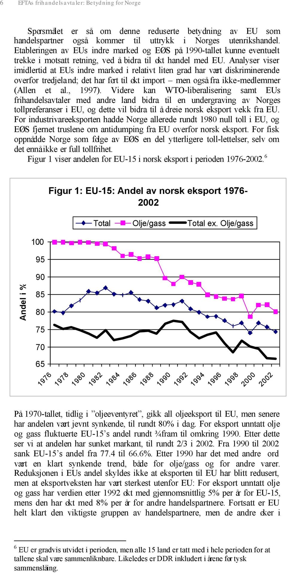 Analyser viser imidlertid at EUs indre marked i relativt liten grad har vært diskriminerende overfor tredjeland; det har ført til økt import men også fra ikke-medlemmer (Allen et al., 1997).