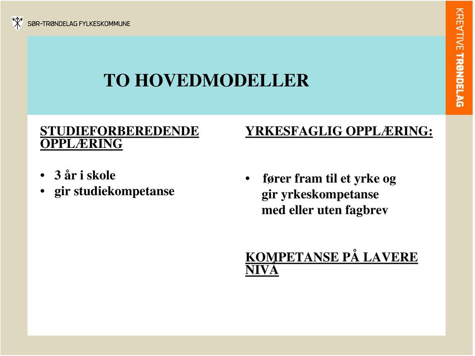 OPPLÆRING: fører fram til et yrke og gir