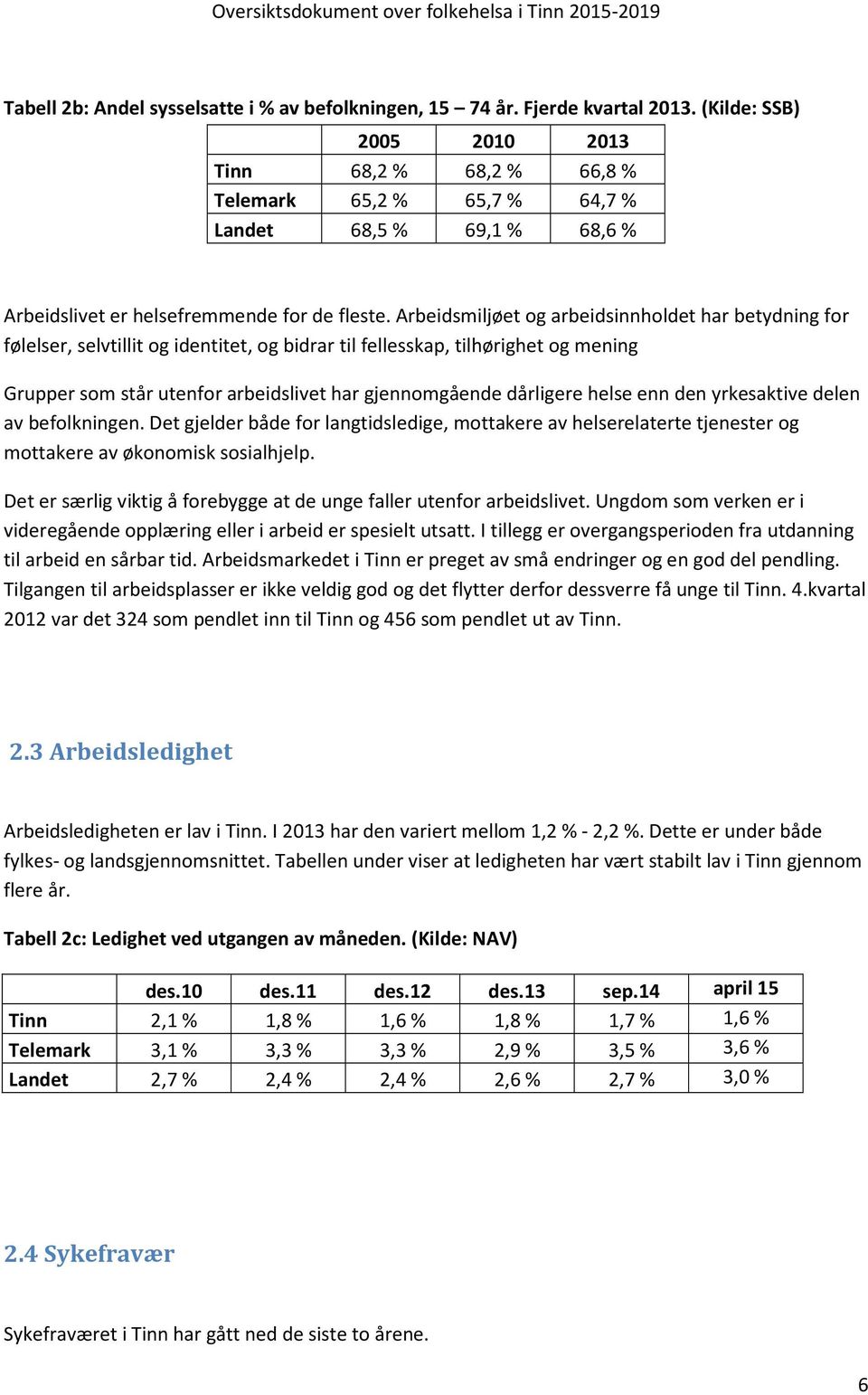 Arbeidsmiljøet og arbeidsinnholdet har betydning for følelser, selvtillit og identitet, og bidrar til fellesskap, tilhørighet og mening Grupper som står utenfor arbeidslivet har gjennomgående