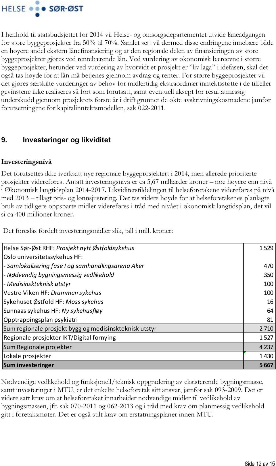 Ved vurdering av økonomisk bæreevne i større byggeprosjekter, herunder ved vurdering av hvorvidt et prosjekt er liv laga i idefasen, skal det også tas høyde for at lån må betjenes gjennom avdrag og