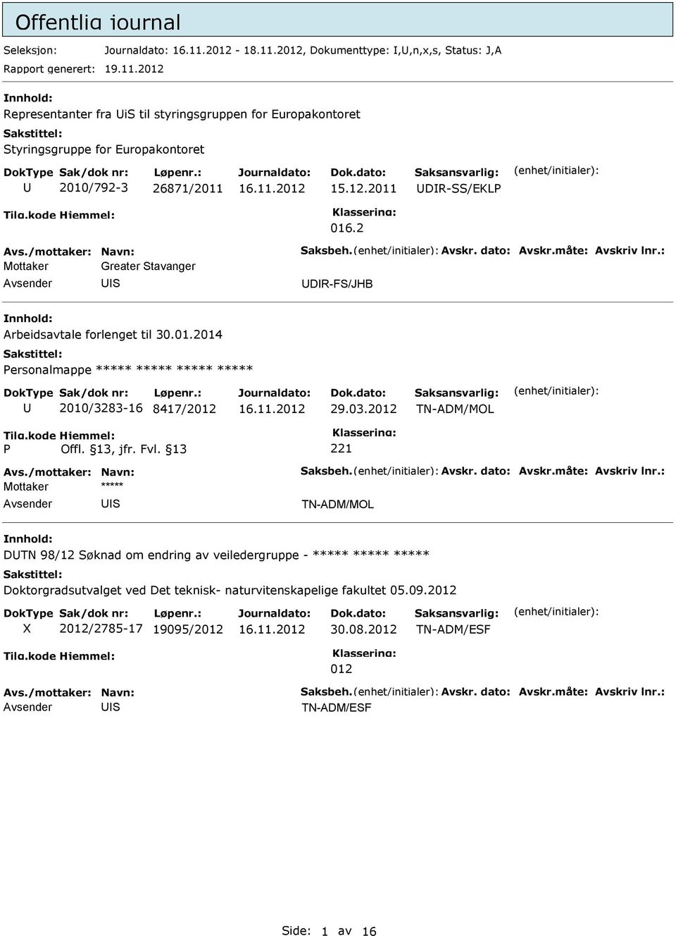 03.2012 TN-ADM/MOL Avs./mottaker: Navn: aksbeh. Avskr. dato: Avskr.måte: Avskriv lnr.