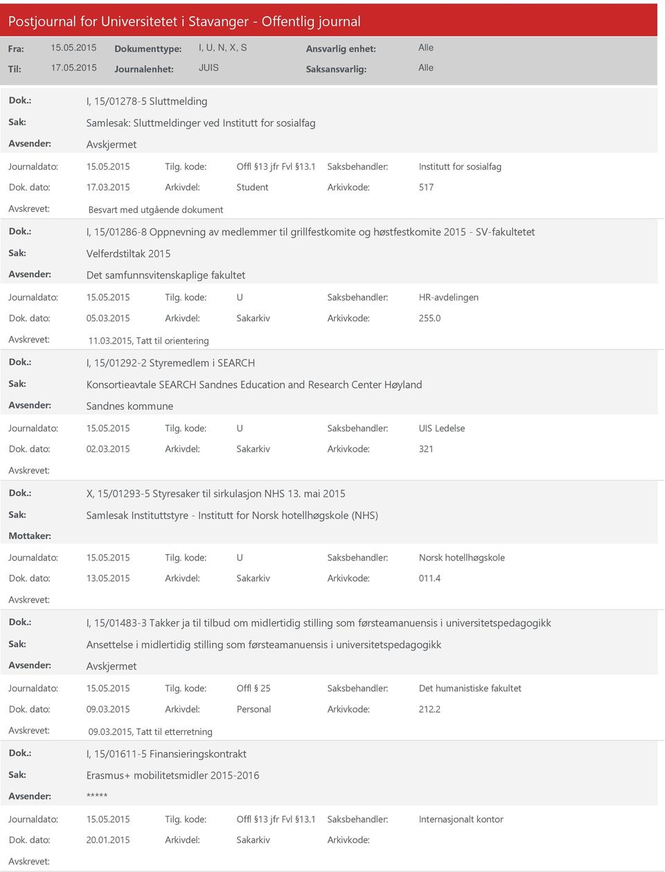 samfunnsvitenskaplige fakultet HR-avdelingen Dok. dato: 05.03.