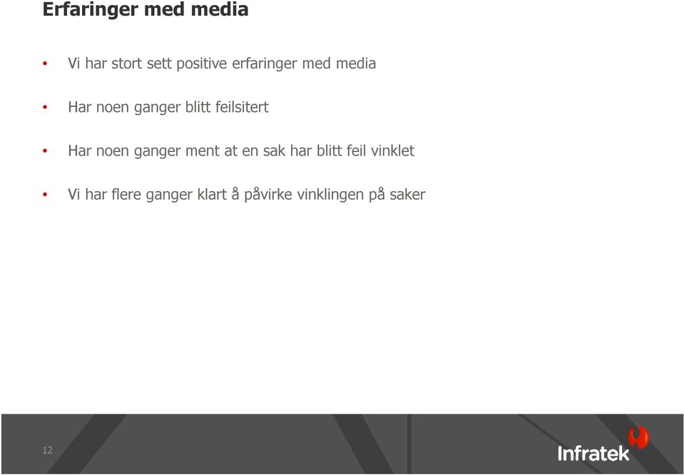 Har noen ganger ment at en sak har blitt feil vinklet