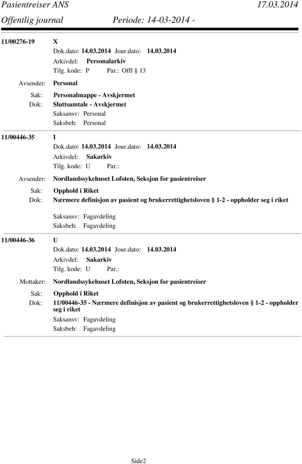 Seksjon for pasientreiser Opphold i Riket Nærmere definisjon av pasient og brukerrettighetsloven 1-2 - oppholder seg i