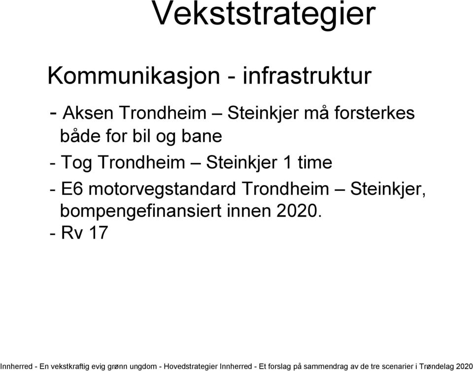 - Tog Trondheim Steinkjer 1 time - E6 motorvegstandard