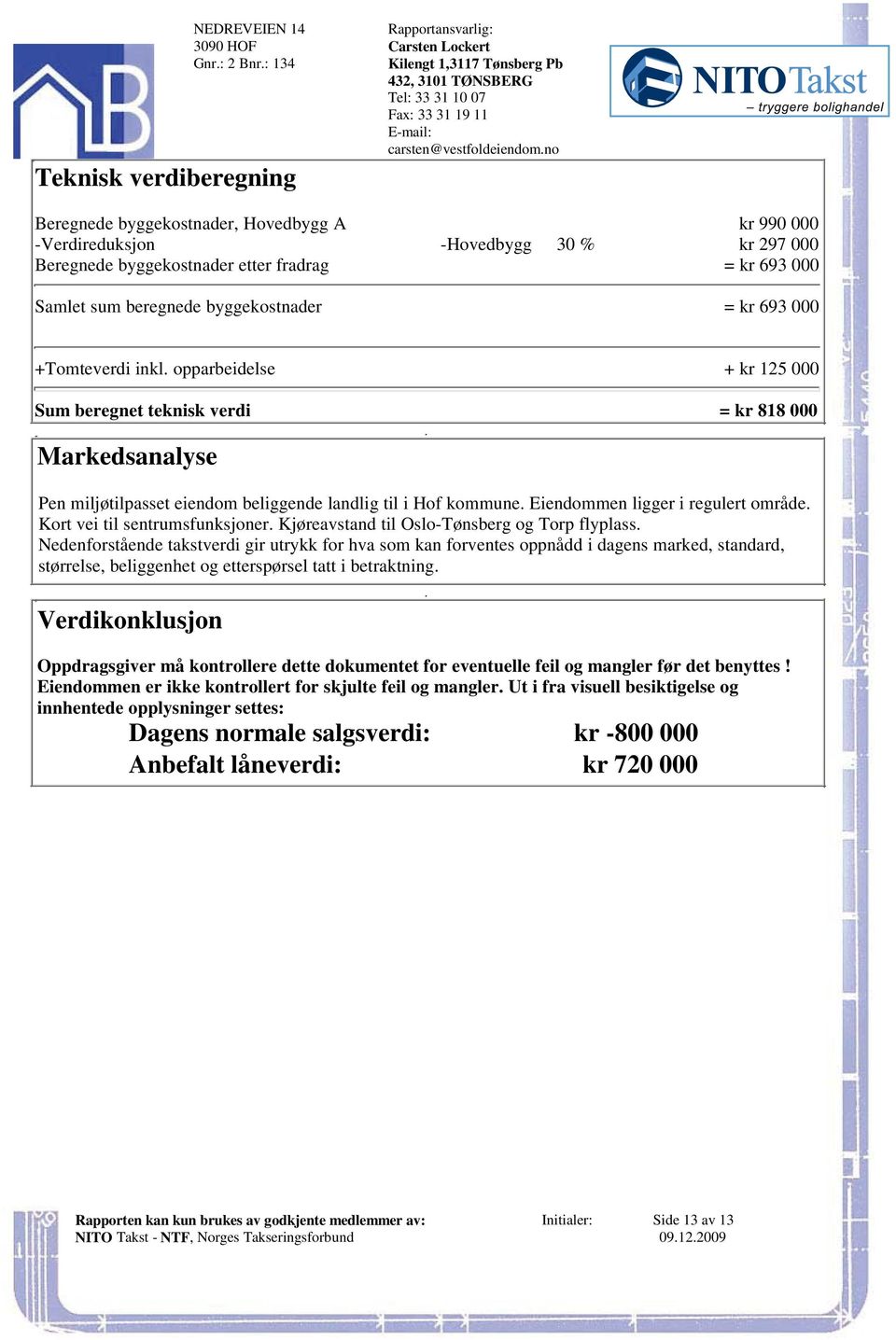 landlig til i Hof kommune Eiendommen ligger i regulert område Kort vei til sentrumsfunksjoner Kjøreavstand til Oslo-Tønsberg og Torp flyplass Nedenforstående takstverdi gir utrykk for hva som kan