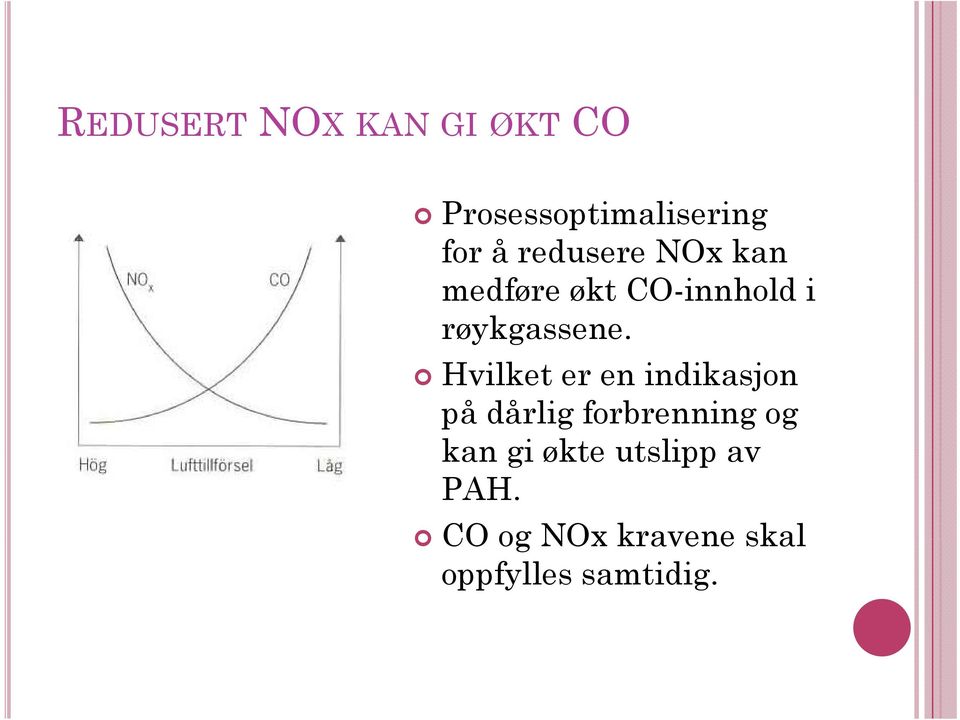 Hvilket er en indikasjon på dårlig forbrenning og kan gi