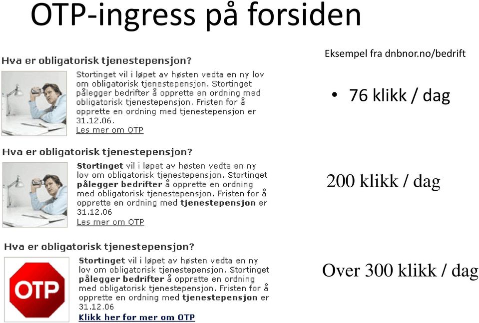 no/bedrift 76 klikk / dag