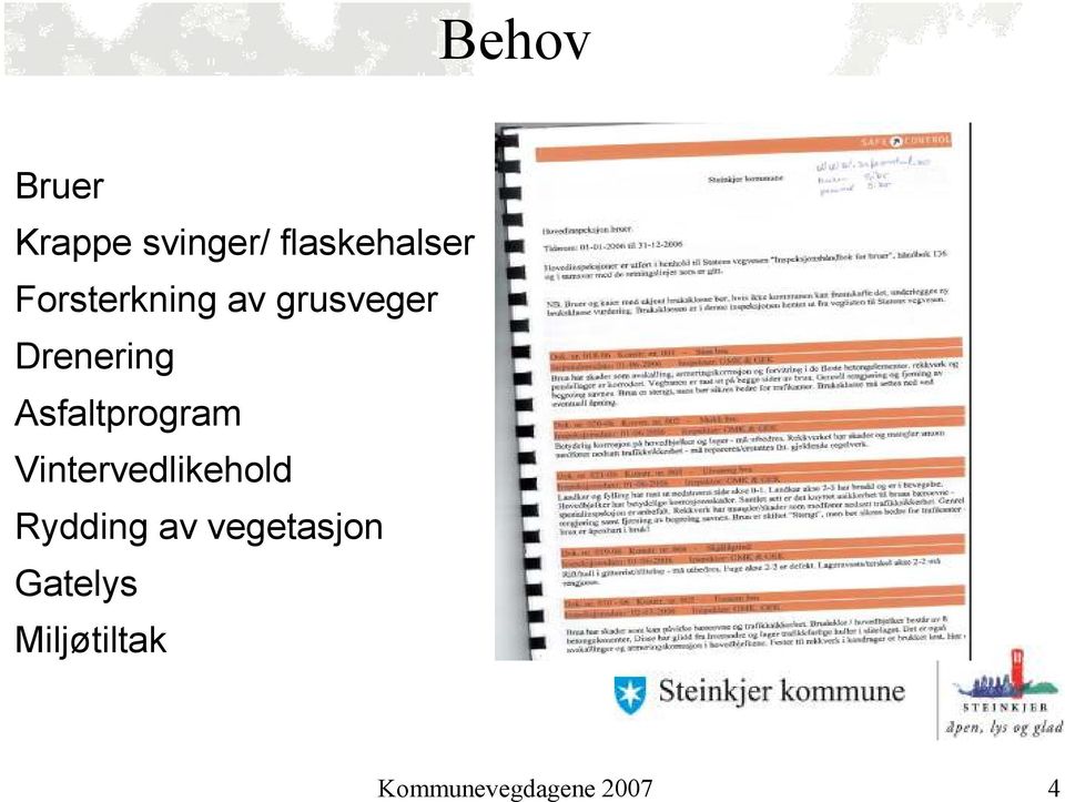 Asfaltprogram Vintervedlikehold Rydding av