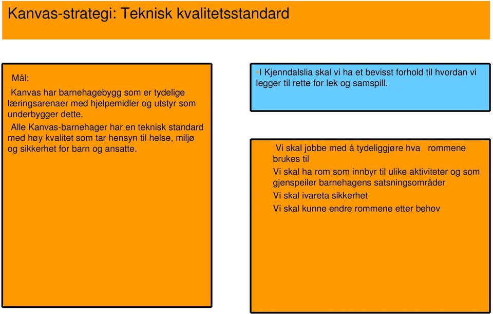 I Kjenndalslia skal vi ha et bevisst forhold til hvordan vi legger til rette for lek og samspill.