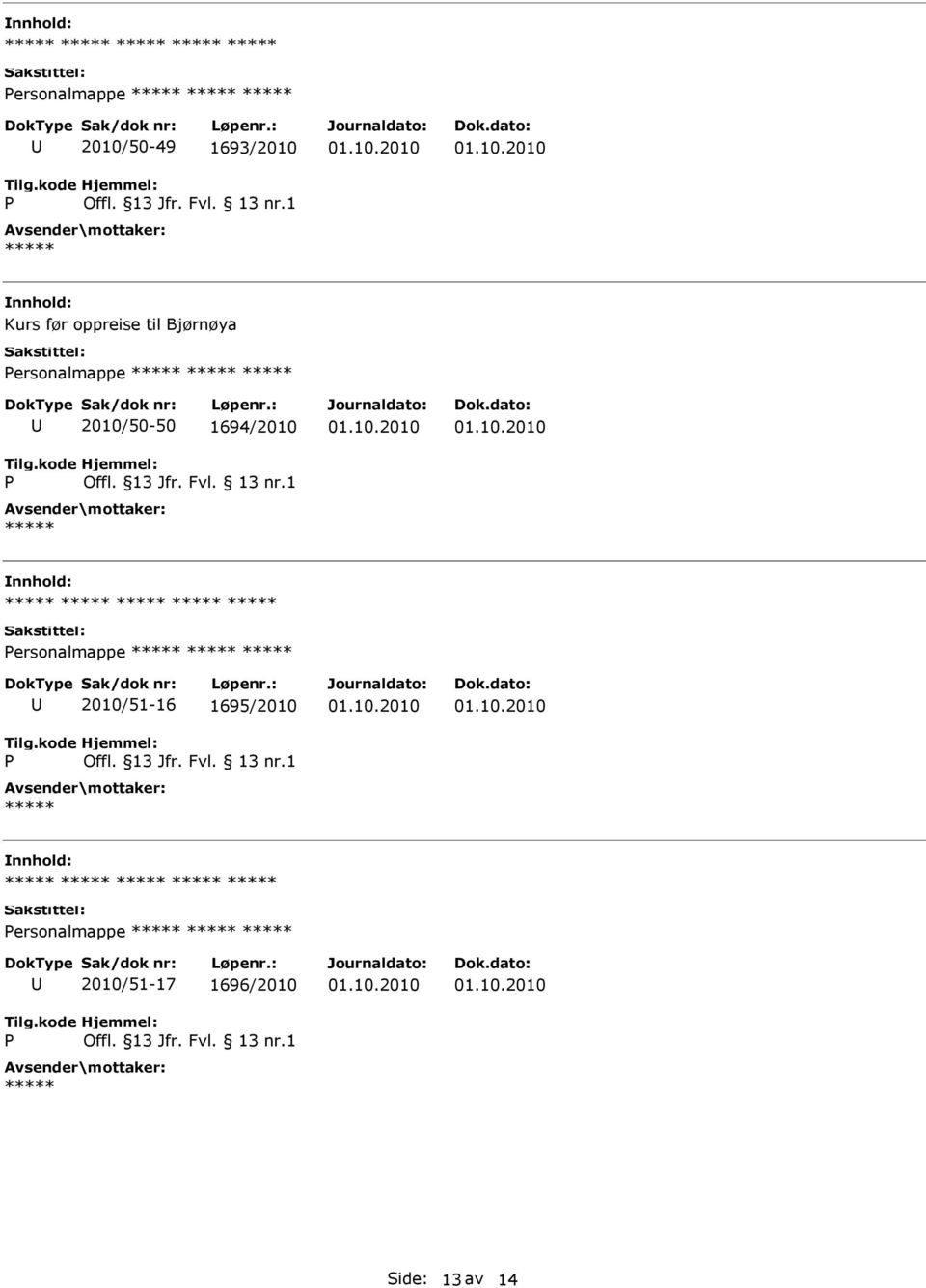 1694/2010 ersonalmappe 2010/51-16 1695/2010