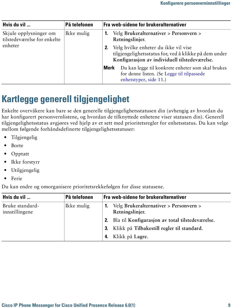 Merk Du kan legge til konkrete enheter som skal brukes for denne listen. (Se Legge til tilpassede enhetstyper, side 11.