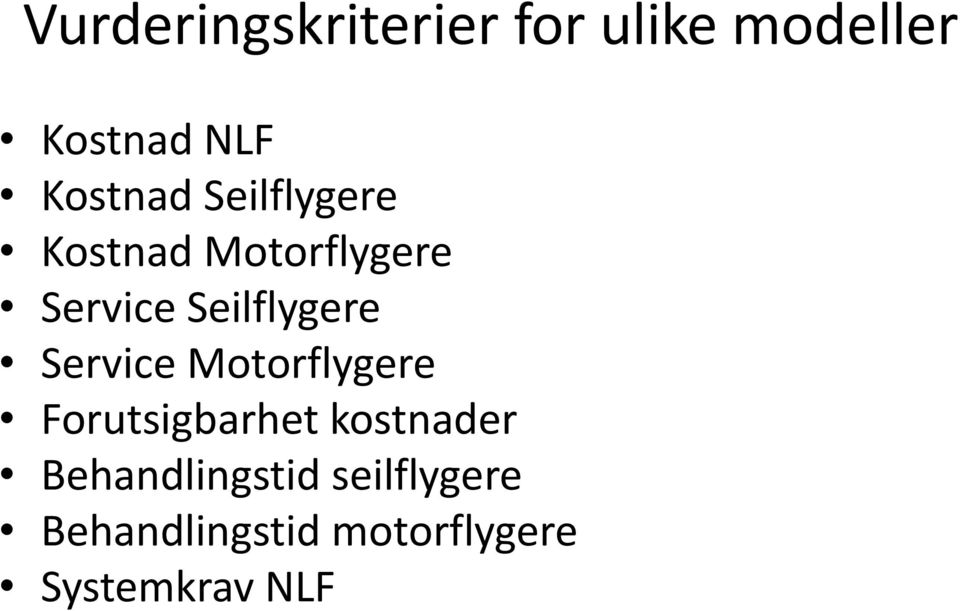 Seilflygere Service Motorflygere Forutsigbarhet