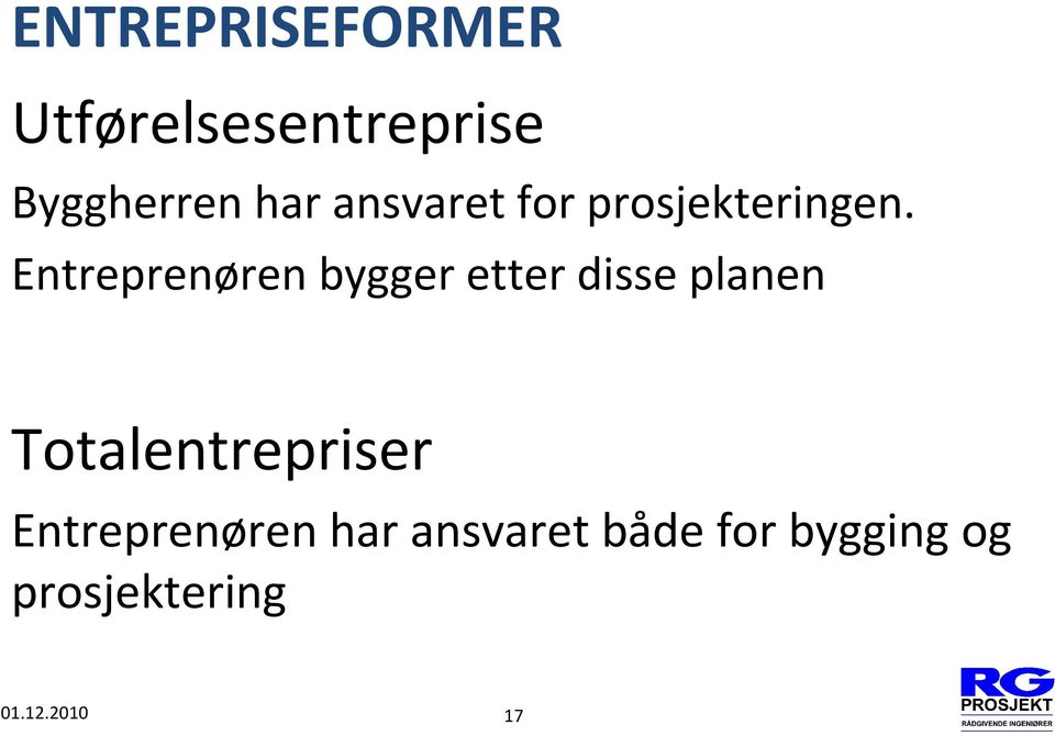 Entreprenøren bygger etter disse planen