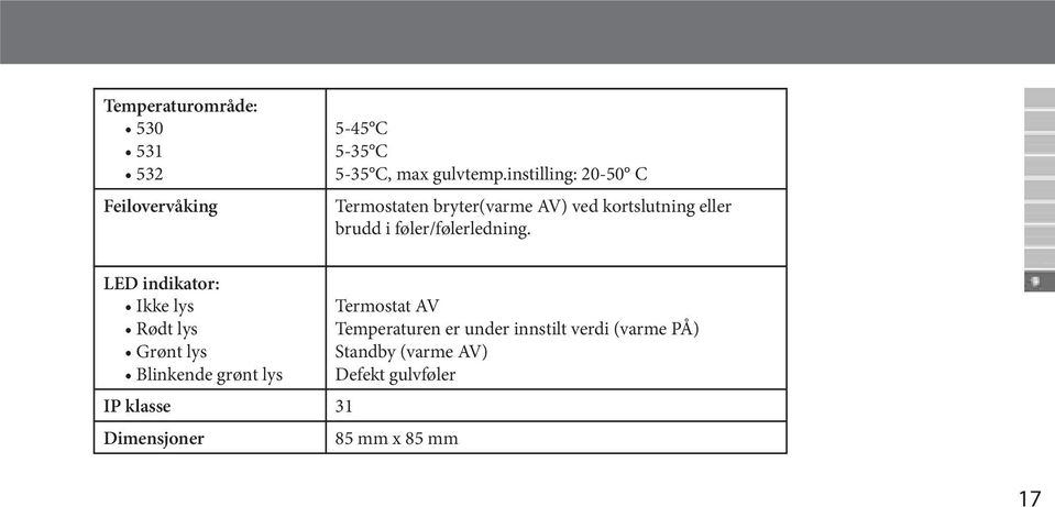 føler/følerledning.