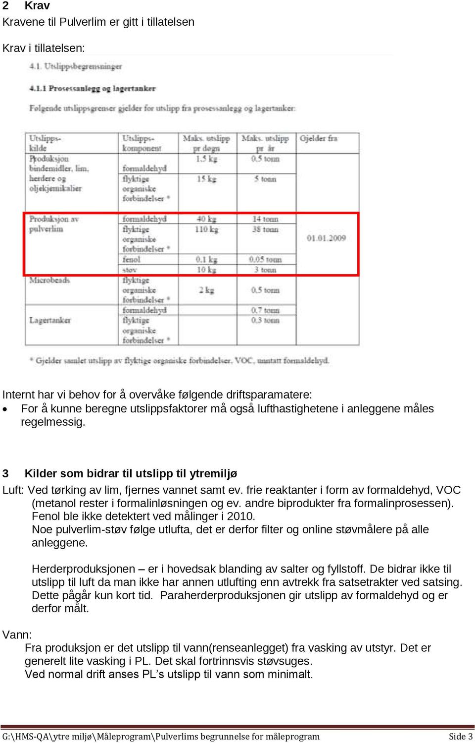 frie reaktanter i form av formaldehyd, VOC (metanol rester i formalinløsningen og ev. andre biprodukter fra formalinprosessen). Fenol ble ikke detektert ved målinger i 2010.